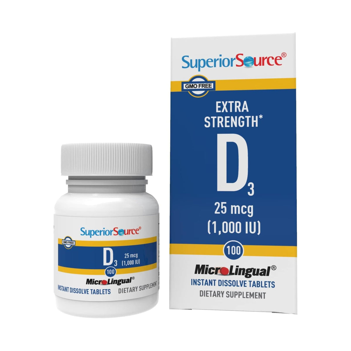 Superior Source frente del empaque mostrando 100 tabletas y beneficios visibles