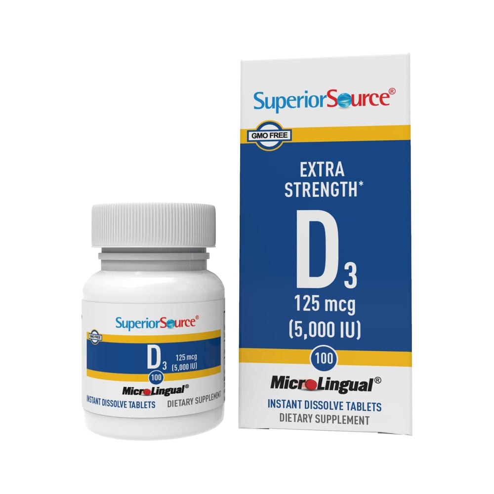Superior Source envase frontal mostrando diseño y cantidad 100 tabletas, conveniente para almacenamiento