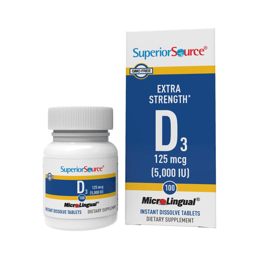 Superior Source envase frontal mostrando diseño y cantidad 100 tabletas, conveniente para almacenamiento
