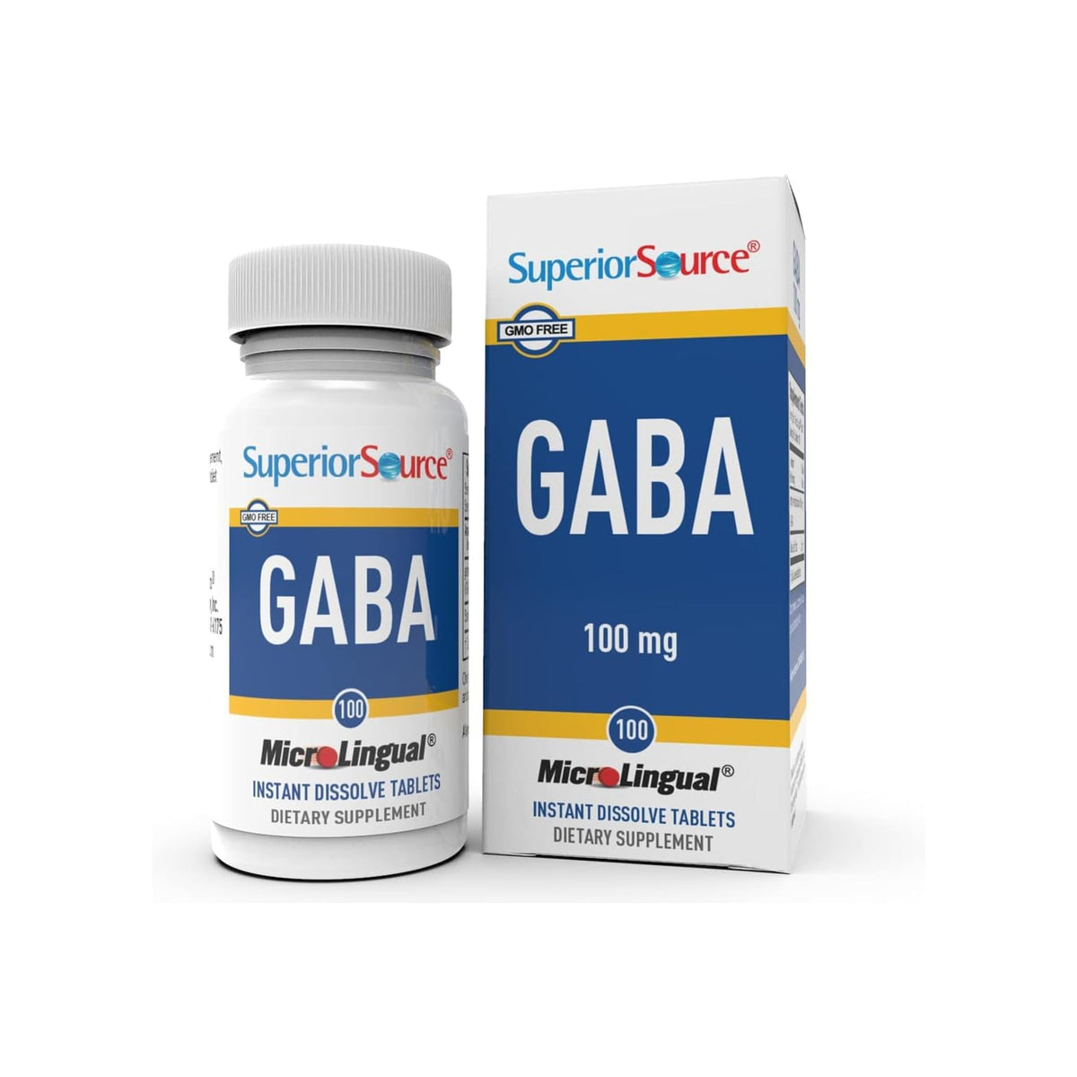 Superior Source GABA 100 mg tablet dissolves quickly for easy daily use.