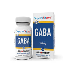 Superior Source GABA 100 mg tablet dissolves quickly for easy daily use.