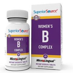 Superior Source frasco frontal del complejo B para mujeres, presentación clara y beneficios