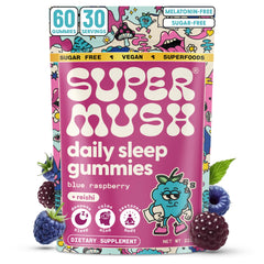 SuperMush frente del envase mostrando diseño y cantidad 60, transmite confianza