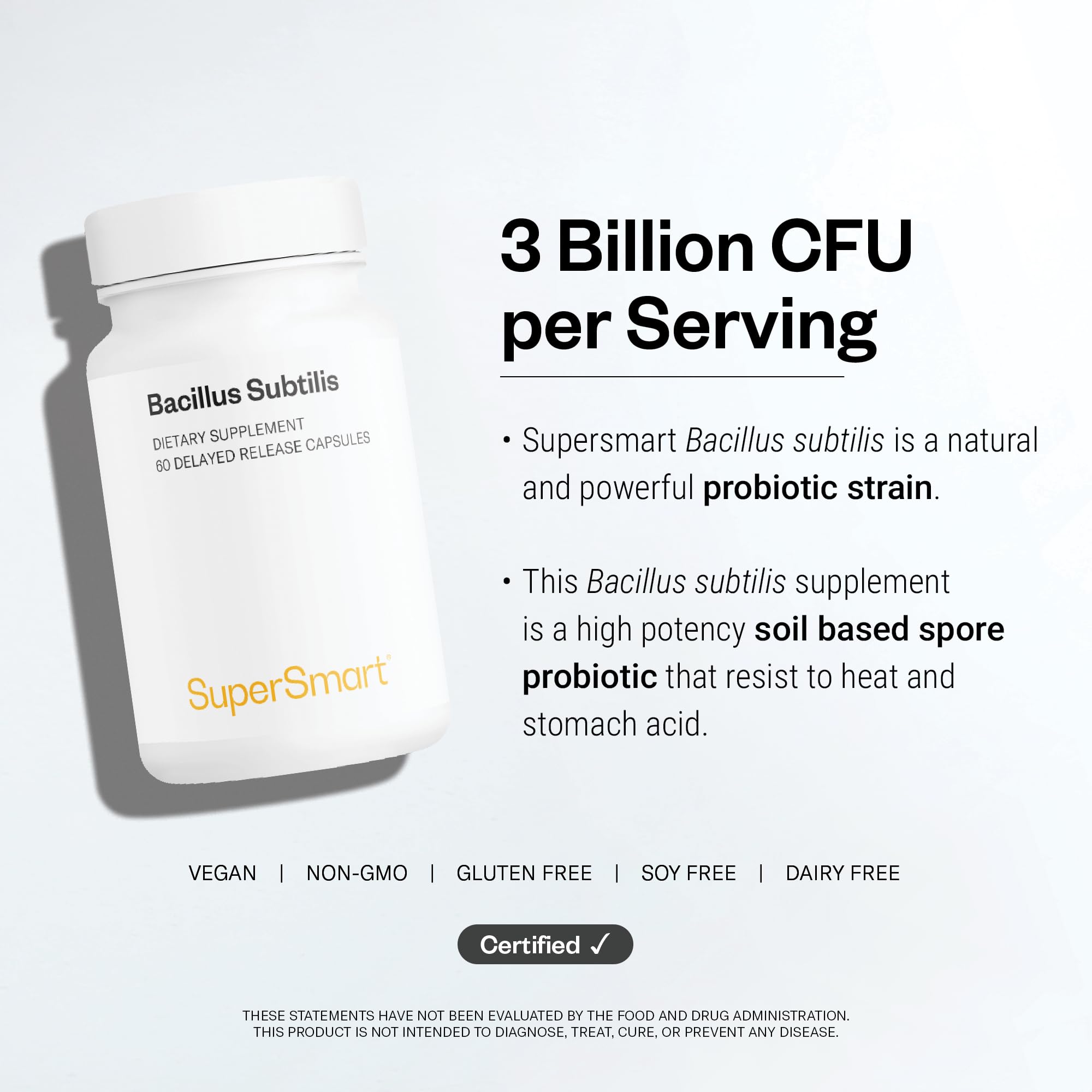 Supersmart cápsula junto a vaso de agua lista para consumo diario