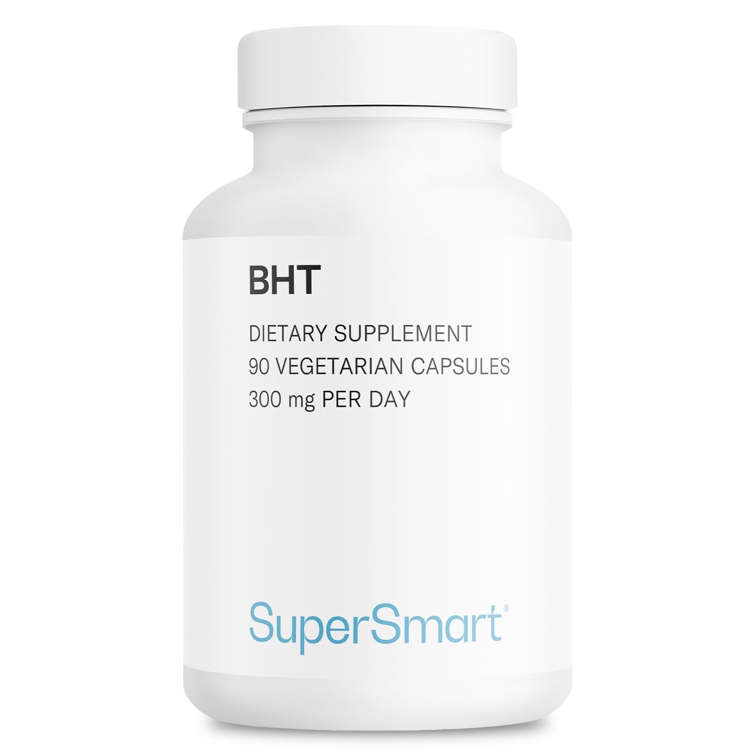 La cápsula de Supersmart BHT de 300 mg para consumo diario con grasa.