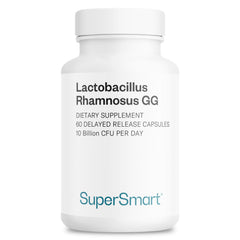 Supersmart envase frontal del probiótico LGG mostrando 60 cápsulas y beneficios