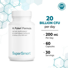 Supersmart H. Pylori Formula, ingredientes vegetales, libre de OGM.