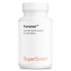 Supersmart Keranat frente del envase mostrando 60 softgels y marca, aporte de nutrientes