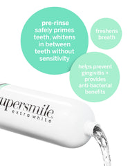 Supersmile textura del líquido en primer plano, beneficio: aspecto claro y no abrasivo