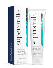 Supersmile tubo frontal mostrando diseño y beneficio de blanqueado