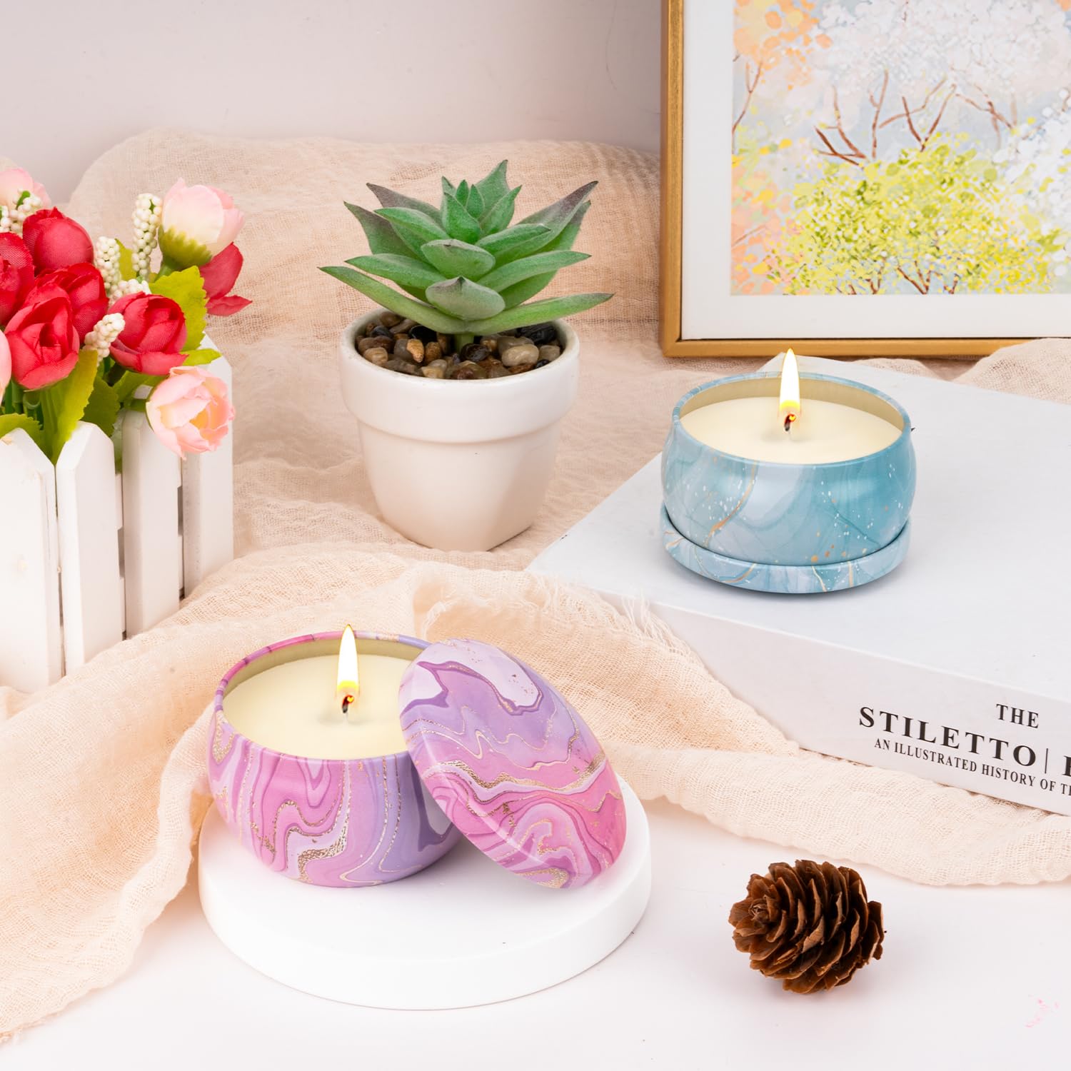 SUPERSUN set de velas en cesta como regalo perfecto para ocasiones