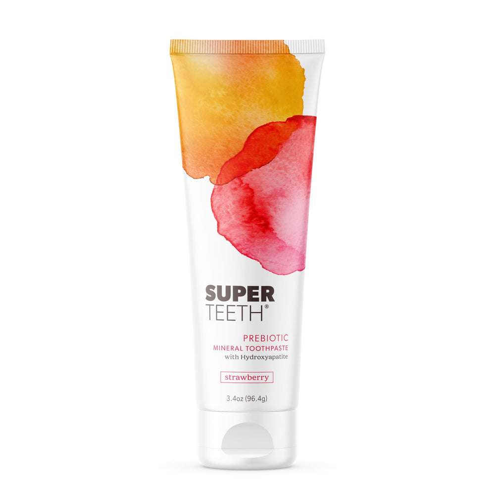 SuperTeeth envase frontal mostrando etiqueta clara y beneficios