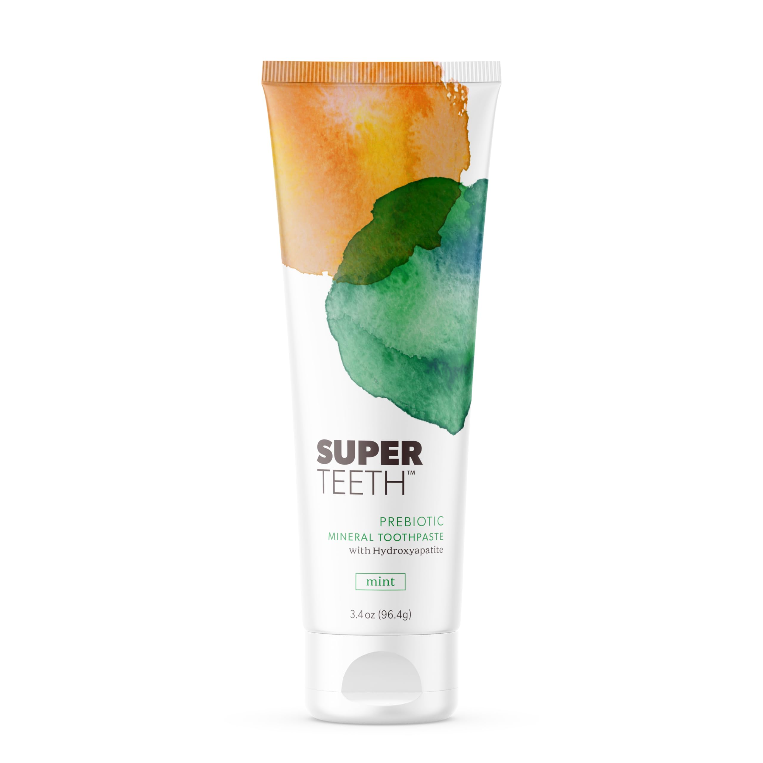 SuperTeeth envase frontal mostrando marca y diseño, comunica confianza