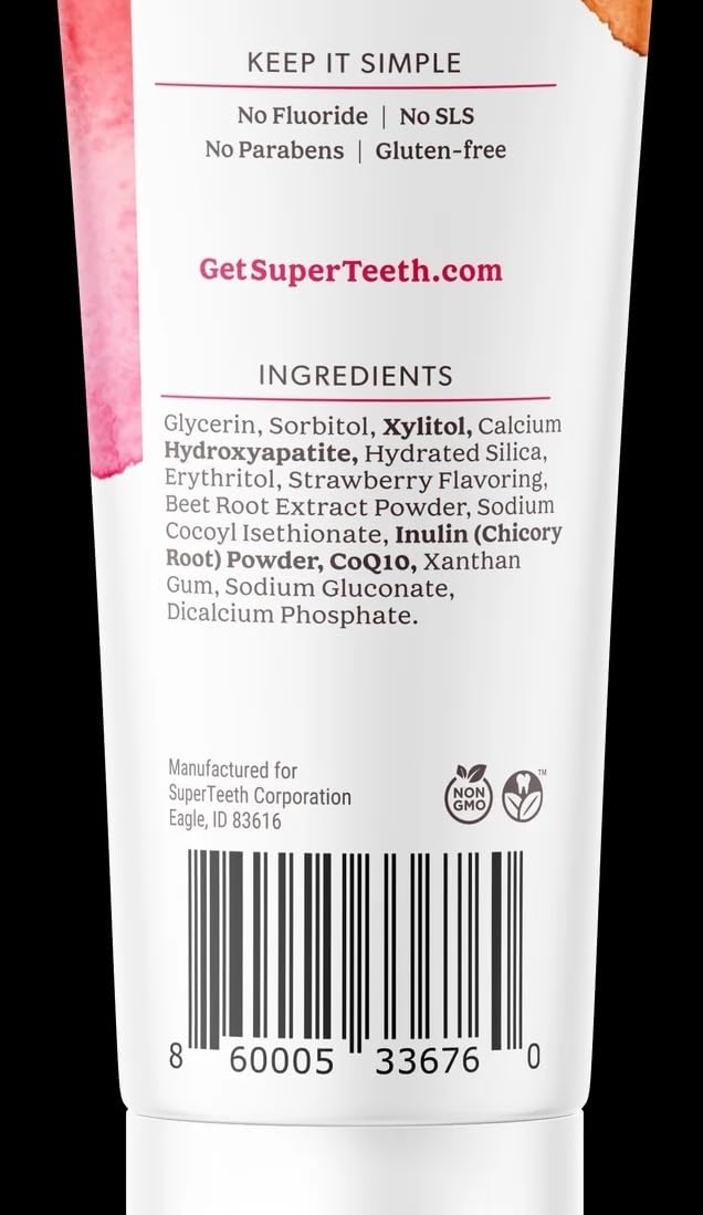 SuperTeeth primer plano de textura cremosa para aplicación suave