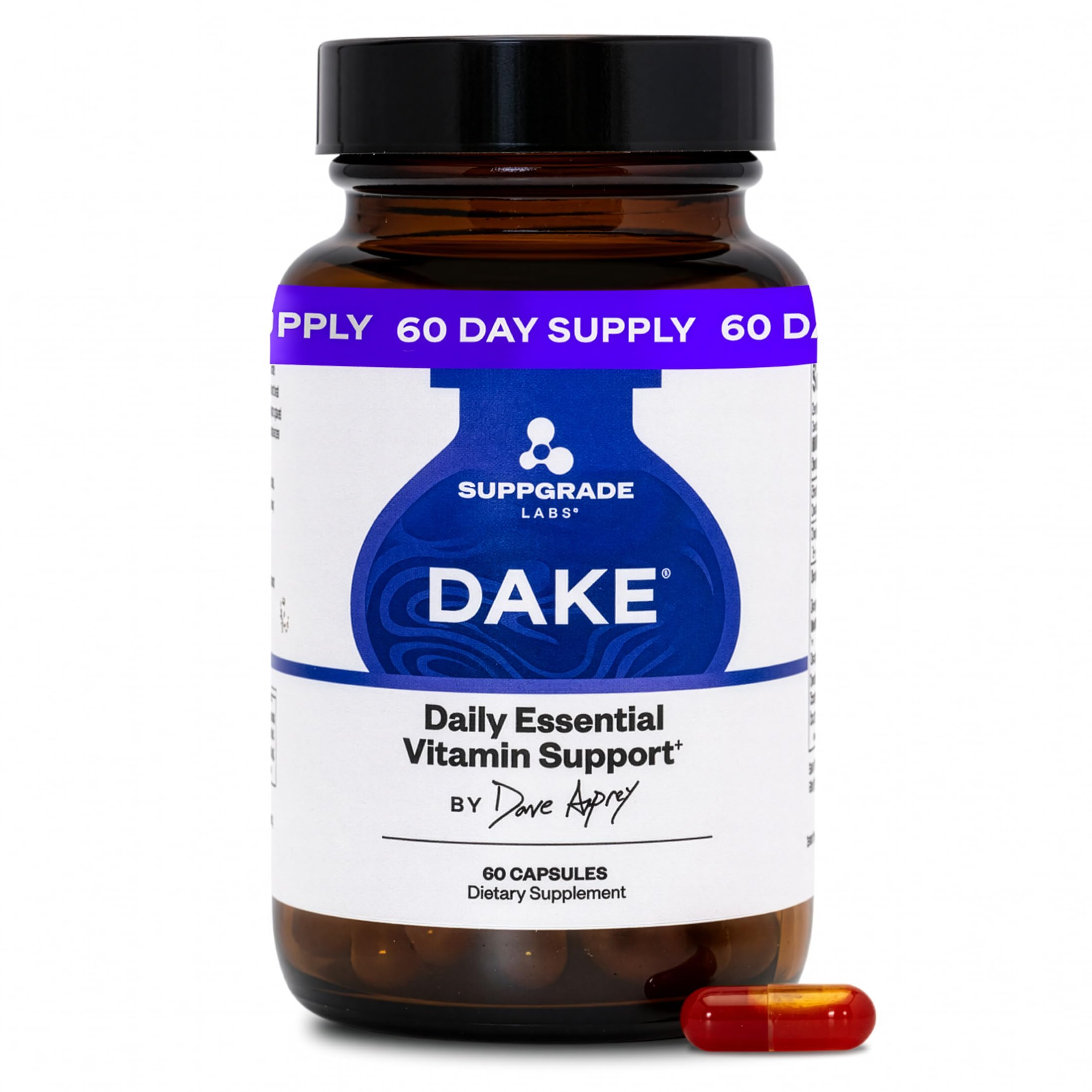 Suppgrade Labs DAKE frente del envase mostrando la marca y beneficio de suministro