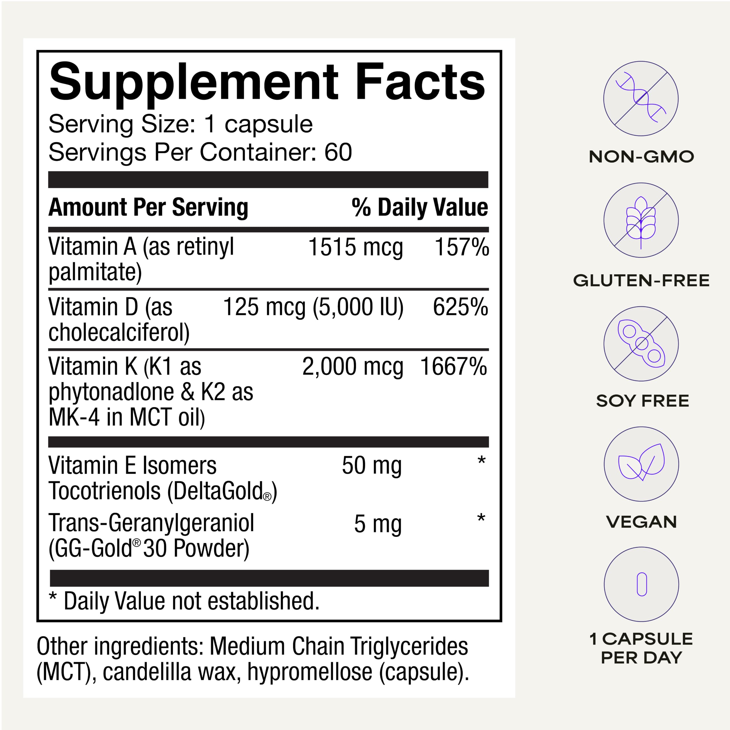 Suppgrade Labs DAKE ingredientes naturales annatto con GG para potenciar K2