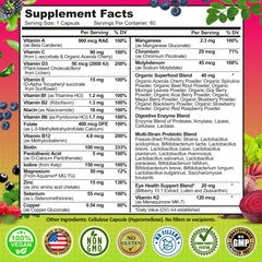 SUPPLEMENTS STUDIO etiqueta con información nutricional y pruebas de laboratorio