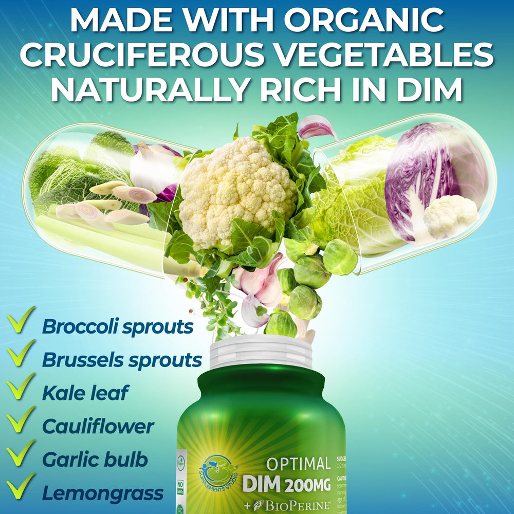 SUPPLEMENTS STUDIO etiqueta con ingredientes orgánicos y beneficios