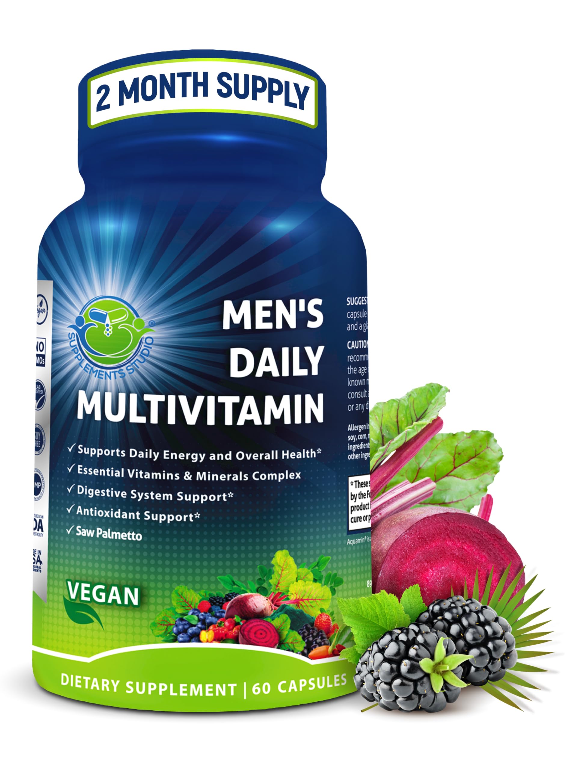 SUPPLEMENTS STUDIO frasco frontal mostrando el envase y beneficios claros