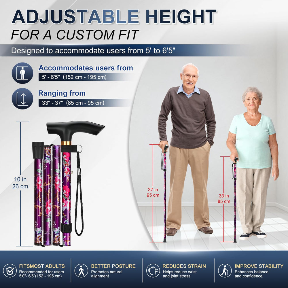 supregear bastón plegado compacto ideal para viaje y almacenamiento