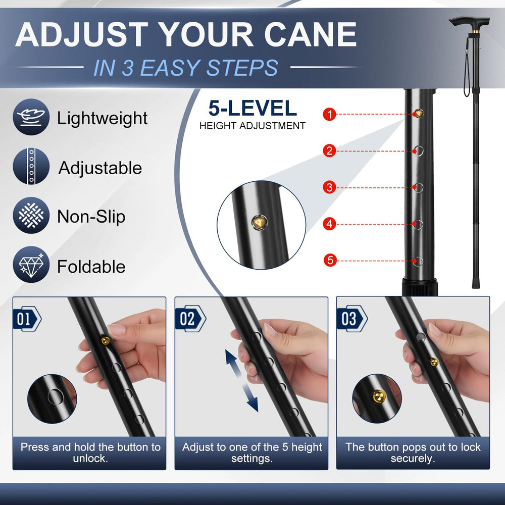supregear bastón plegado compacto ideal para viajes