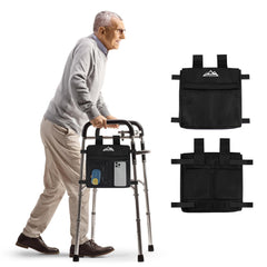 supregear bolsa frontal en andador mostrando acceso rápido y organización