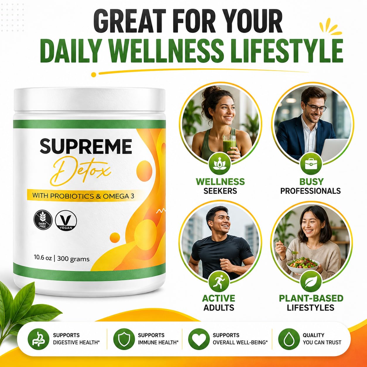Supreme Detox envase compacto listo para llevar en viajes y oficina
