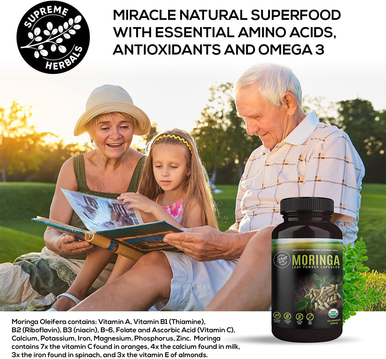SUPREME HERBALS cápsula en mano para comparar tamaño y facilidad de ingestión