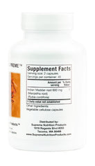Detalle del polvo de raíz de Manjistha por Supreme Nutrition, pureza visible