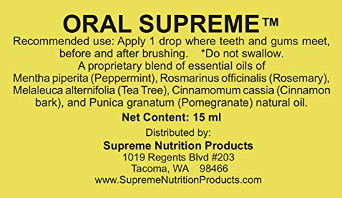 Supreme Nutrition Oral Supreme detalle del frasco y gotero, calidad del embalaje