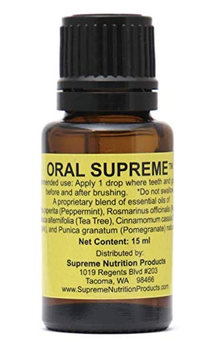 Supreme Nutrition Oral Supreme vista frontal, envase compacto y etiqueta clara