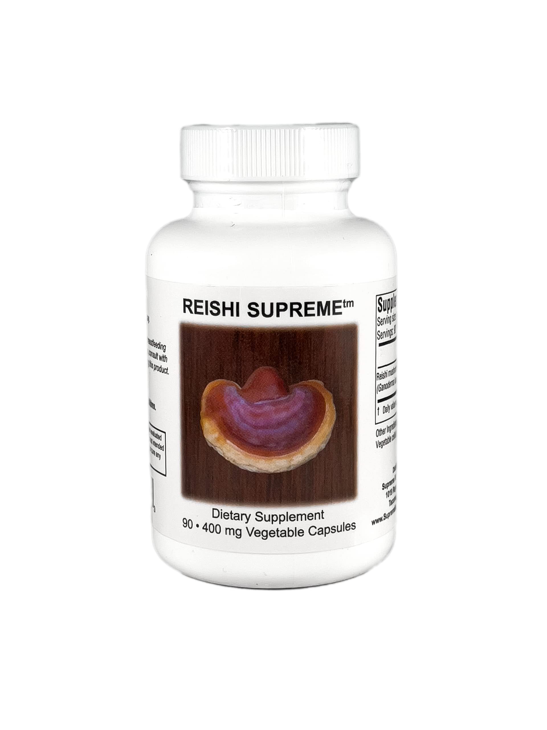 Supreme Nutrition frasco frontal que muestra 90 cápsulas y marca clara