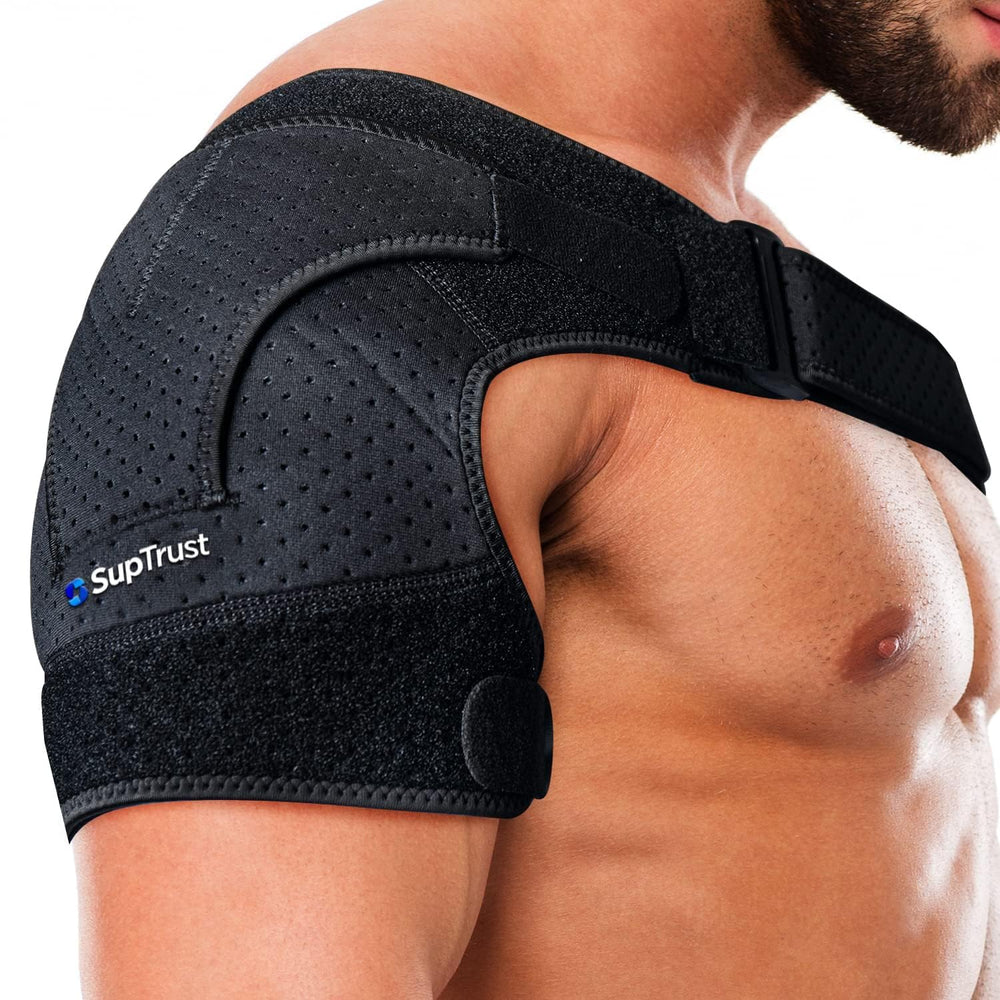 Suptrust vista frontal del soporte de hombro con ajuste y beneficio de estabilidad