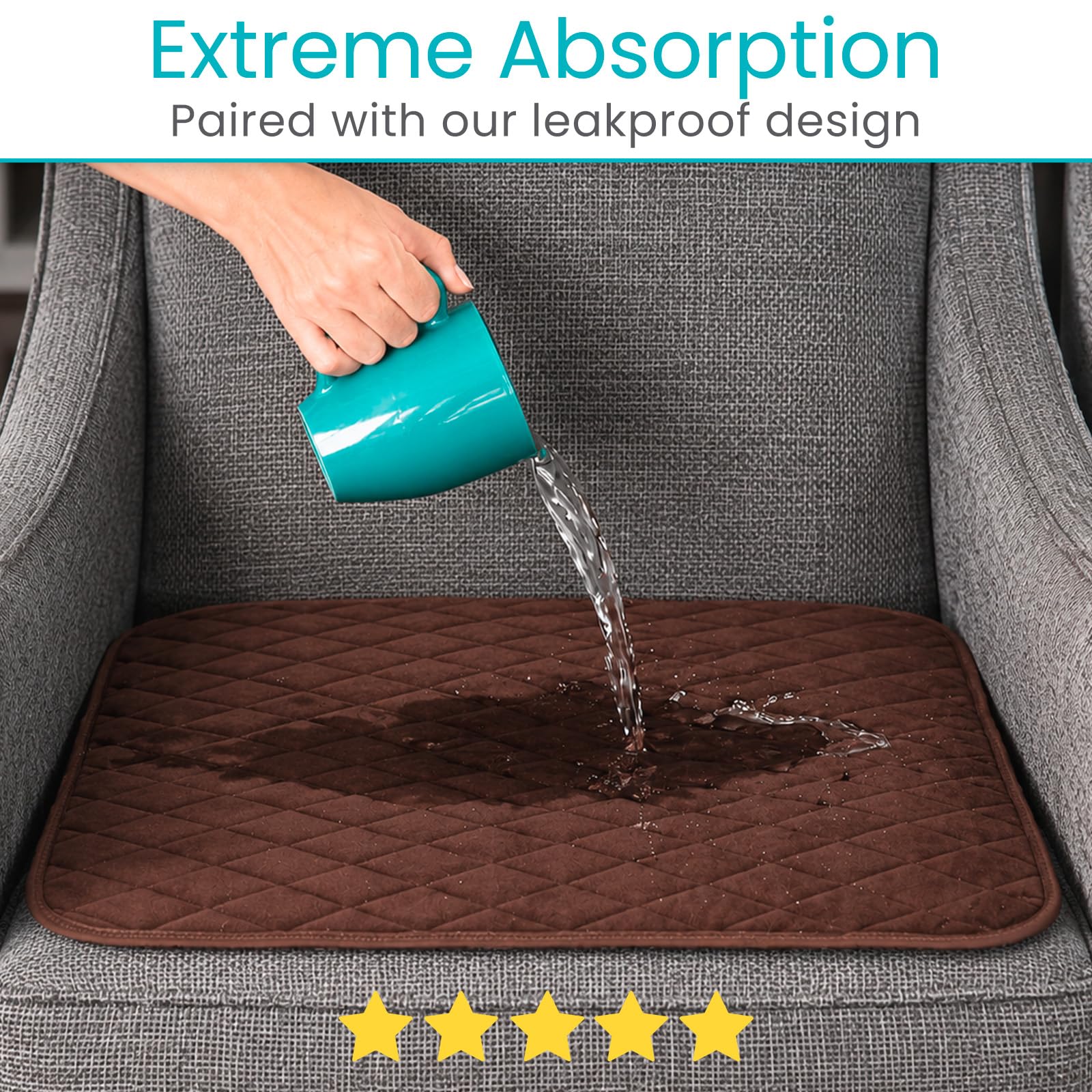 SURES protector colocado en silla de ruedas, evita manchas