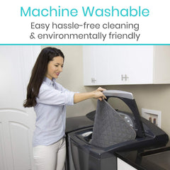 SURES protector colocado en silla de ruedas para mayor higiene y seguridad
