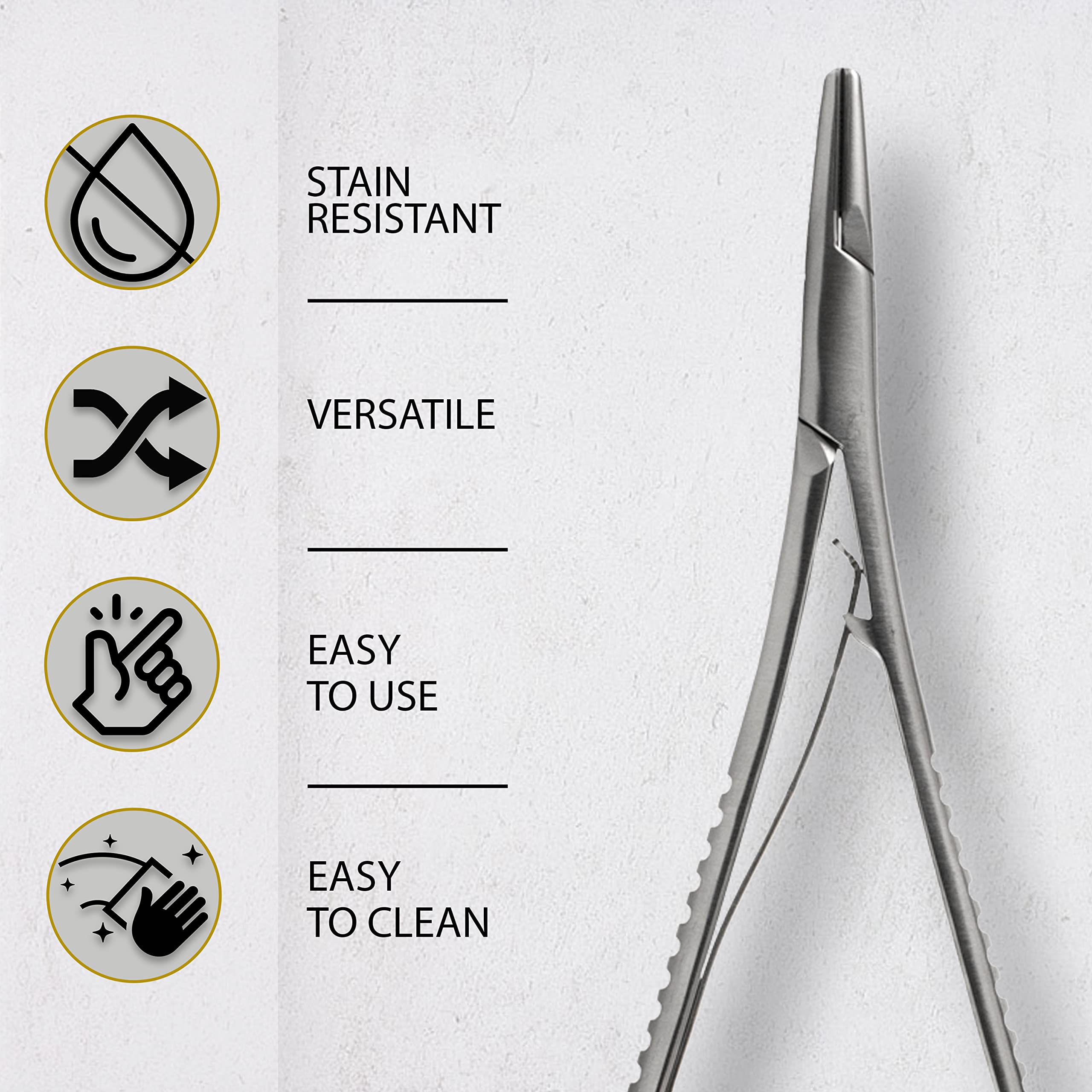 SURGICAL ONLINE pinza Mathieu punta serrada en primer plano para mejor agarre