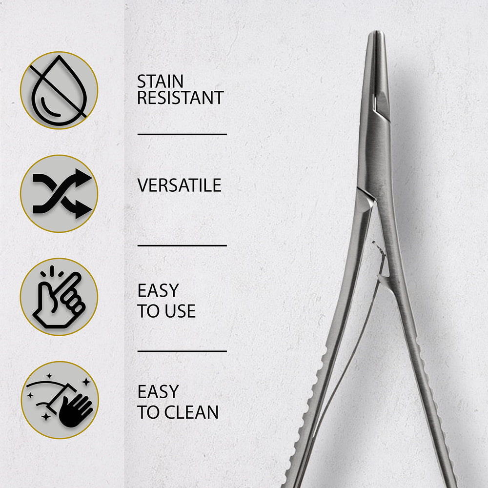 SURGICAL ONLINE pinza Mathieu punta serrada en primer plano para mejor agarre