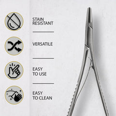 SURGICAL ONLINE pinza Mathieu punta serrada en primer plano para mejor agarre