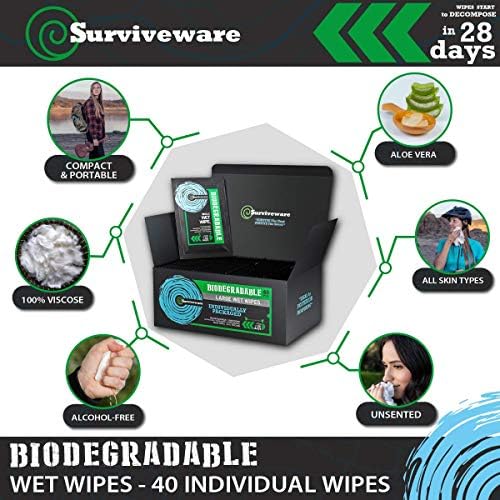 Surviveware toallita limpiando a una mascota, higiene práctica en exteriores