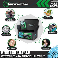 Surviveware toallita limpiando a una mascota, higiene práctica en exteriores