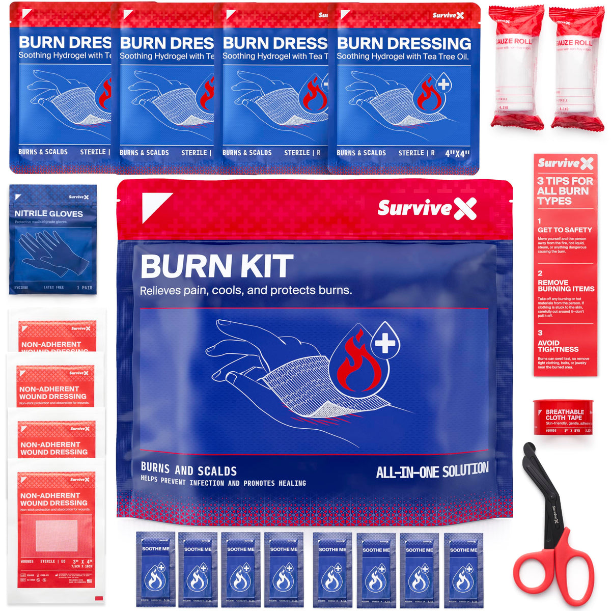 SurviveX embalaje del kit portátil, listo para emergencias