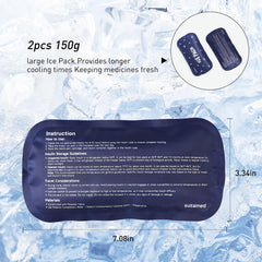 suzamed estuche junto a un teléfono para comparar tamaño, portable