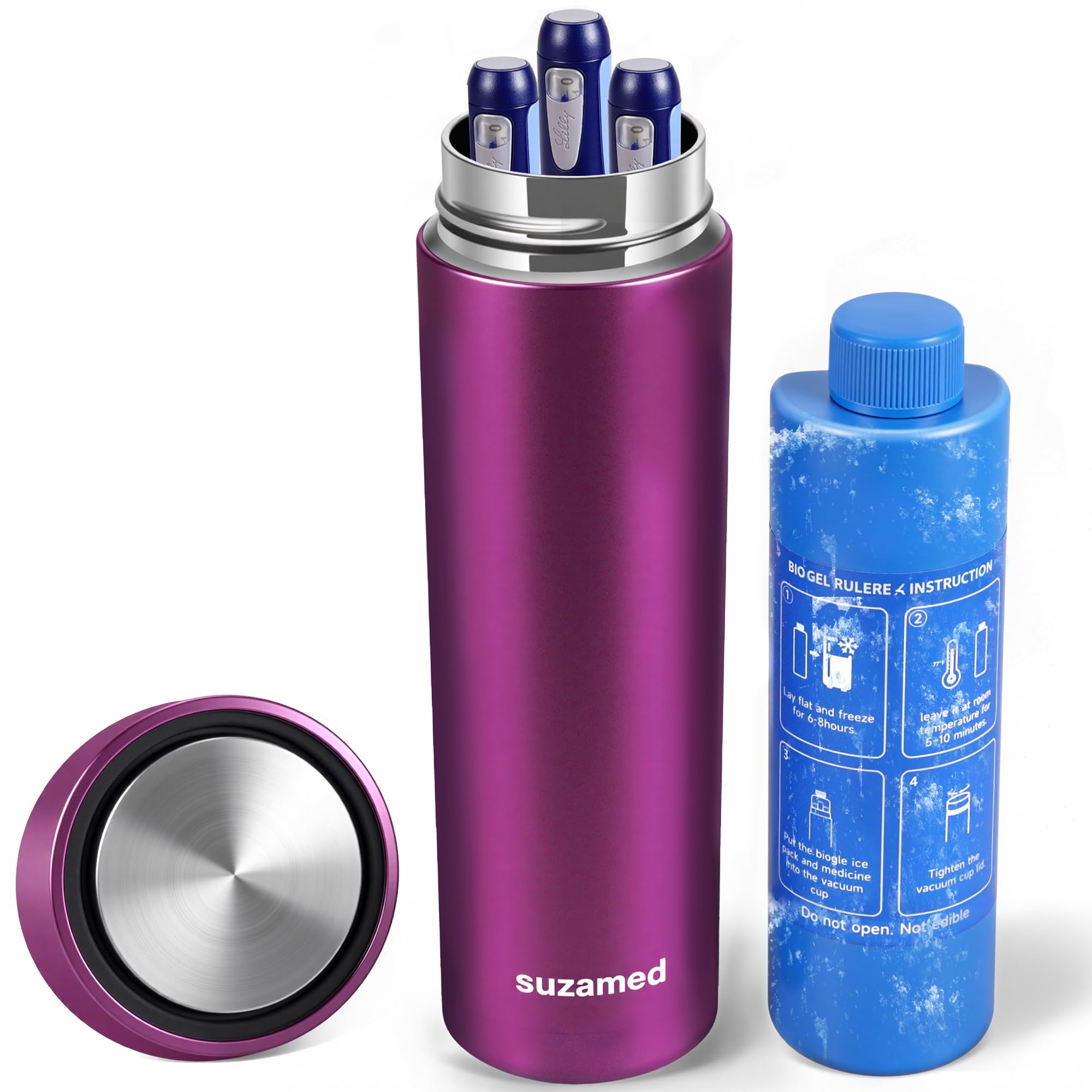 suzamed estuche frontal morado mostrando diseño compacto y protección térmica