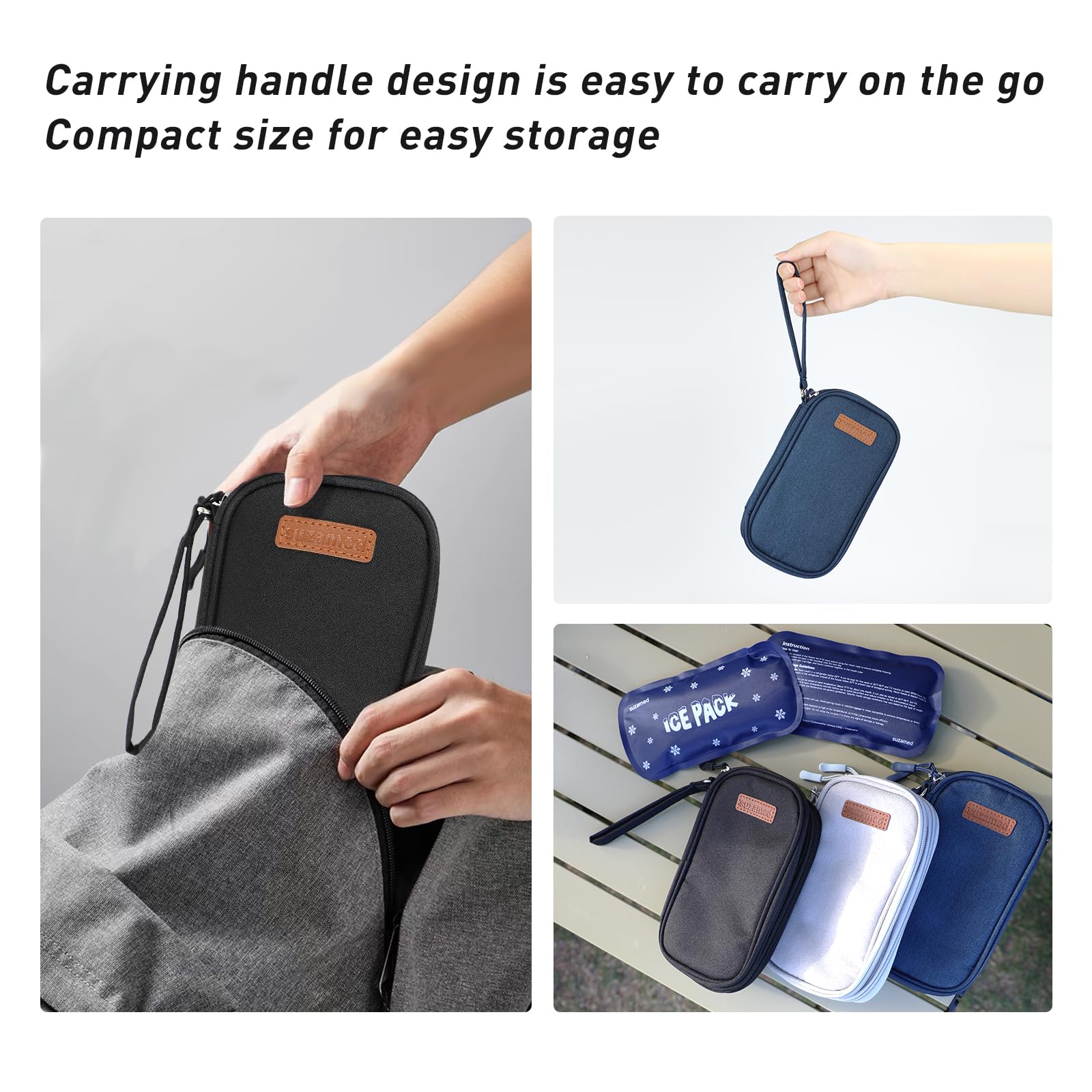 suzamed funda dentro de bolso de viaje para uso práctico en desplazamientos