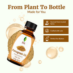 SVA ORGANICS aceite de fenogreco aplicado en la mano para prueba rápida