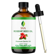 SVA ORGANICS botella frontal de rosa mosqueta mostrando envase protegido