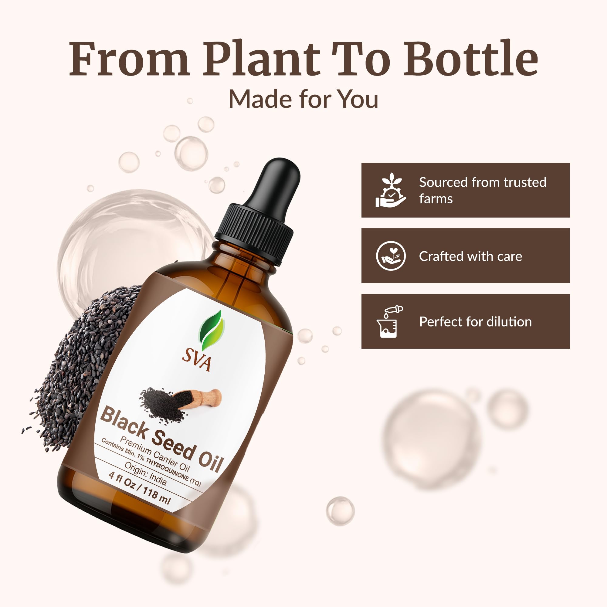 SVA ORGANICS etiqueta del producto en primer plano, información clara y legible