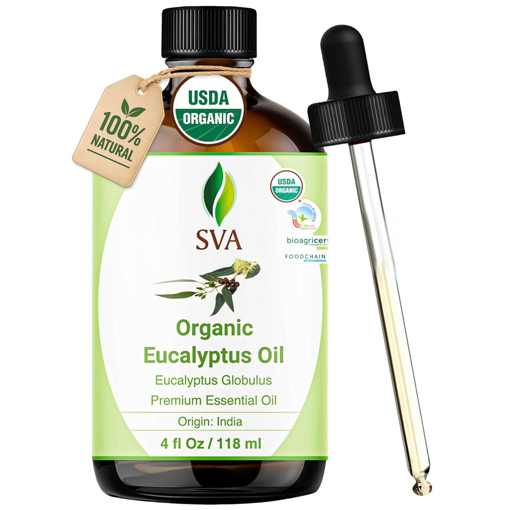 SVA ORGANICS botella frontal mostrando volumen y calidad