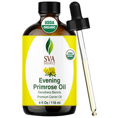SVA ORGANICS frasco frontal de aceite de onagra, apariencia pura y confiable