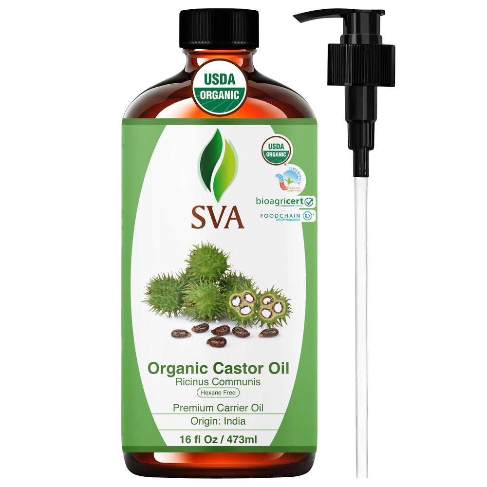 SVA ORGANICS frasco frontal 16 oz mostrando presentación y beneficio de formato grande